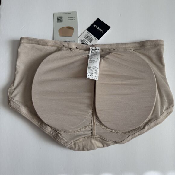NWT Leonisa Women's Magic Butt Lift Rear-Padded Brief Light Beige Nude Large - Picture 3 of 4